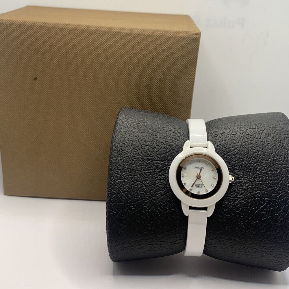 Longbo 6063 Women's White Ceramic Analog Dial Quartz Genuine Wrist Watch Gbk27